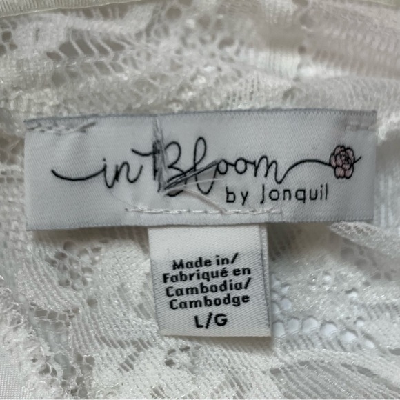 In Bloom by Jonquil Chantilly Lace and Satin Chemise in Off White - Picture 10 of 13